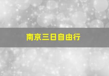 南京三日自由行