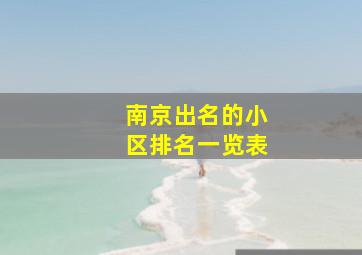 南京出名的小区排名一览表