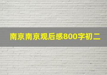 南京南京观后感800字初二