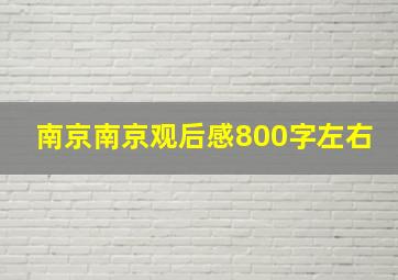 南京南京观后感800字左右