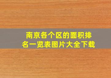 南京各个区的面积排名一览表图片大全下载