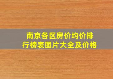 南京各区房价均价排行榜表图片大全及价格