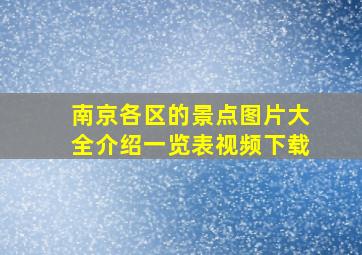 南京各区的景点图片大全介绍一览表视频下载