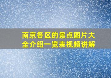 南京各区的景点图片大全介绍一览表视频讲解