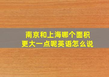 南京和上海哪个面积更大一点呢英语怎么说