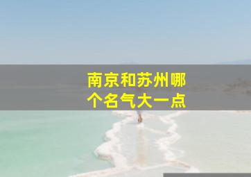 南京和苏州哪个名气大一点