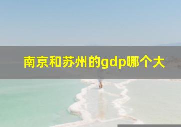 南京和苏州的gdp哪个大