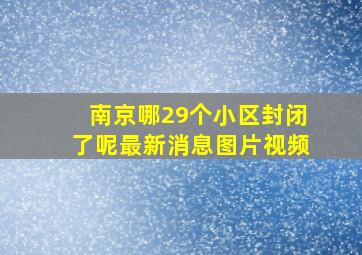 南京哪29个小区封闭了呢最新消息图片视频