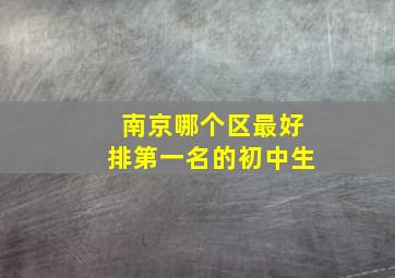 南京哪个区最好排第一名的初中生