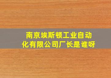 南京埃斯顿工业自动化有限公司厂长是谁呀