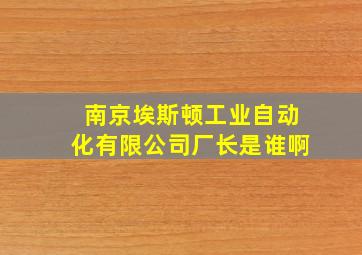 南京埃斯顿工业自动化有限公司厂长是谁啊