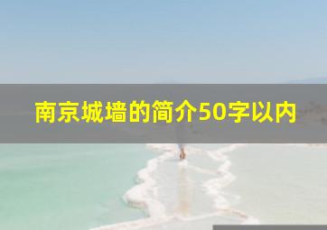 南京城墙的简介50字以内