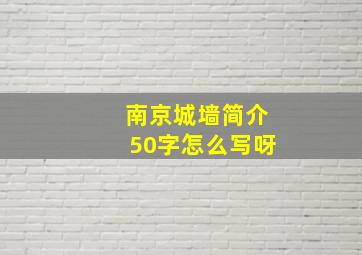 南京城墙简介50字怎么写呀