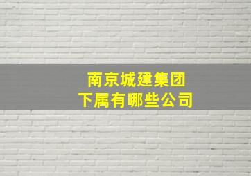 南京城建集团下属有哪些公司