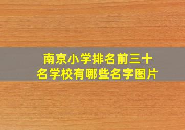 南京小学排名前三十名学校有哪些名字图片