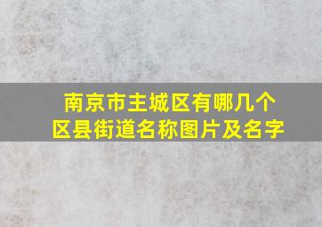 南京市主城区有哪几个区县街道名称图片及名字