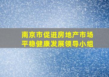 南京市促进房地产市场平稳健康发展领导小组