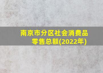 南京市分区社会消费品零售总额(2022年)