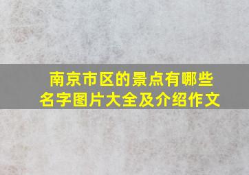 南京市区的景点有哪些名字图片大全及介绍作文