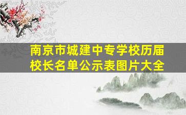 南京市城建中专学校历届校长名单公示表图片大全