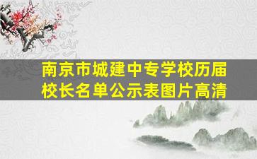 南京市城建中专学校历届校长名单公示表图片高清