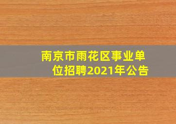 南京市雨花区事业单位招聘2021年公告