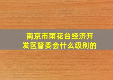 南京市雨花台经济开发区管委会什么级别的