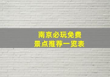 南京必玩免费景点推荐一览表