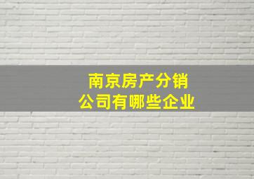 南京房产分销公司有哪些企业