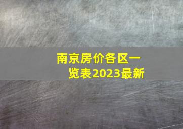 南京房价各区一览表2023最新