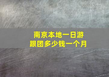 南京本地一日游跟团多少钱一个月