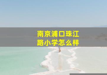 南京浦口珠江路小学怎么样