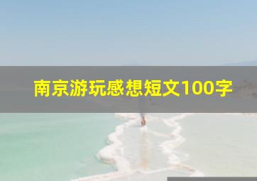 南京游玩感想短文100字