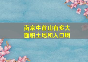 南京牛首山有多大面积土地和人口啊