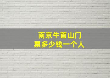 南京牛首山门票多少钱一个人