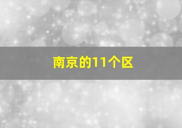 南京的11个区