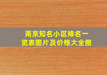 南京知名小区排名一览表图片及价格大全图