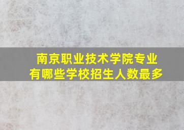 南京职业技术学院专业有哪些学校招生人数最多