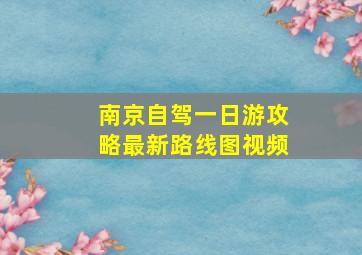 南京自驾一日游攻略最新路线图视频