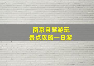 南京自驾游玩景点攻略一日游