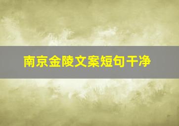 南京金陵文案短句干净