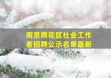 南京雨花区社会工作者招聘公示名单最新