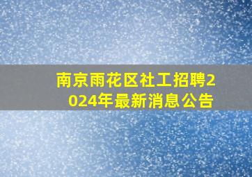 南京雨花区社工招聘2024年最新消息公告