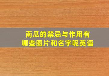 南瓜的禁忌与作用有哪些图片和名字呢英语