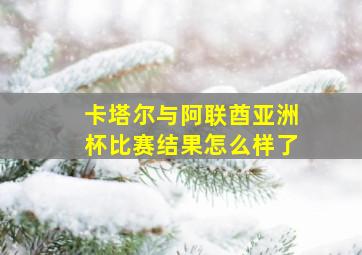 卡塔尔与阿联酋亚洲杯比赛结果怎么样了