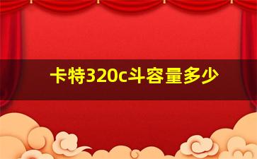 卡特320c斗容量多少