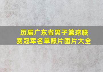 历届广东省男子篮球联赛冠军名单照片图片大全