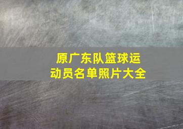 原广东队篮球运动员名单照片大全