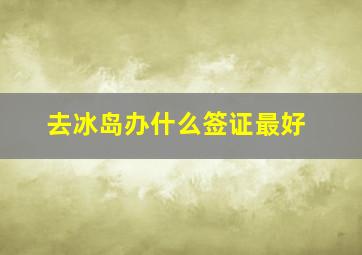 去冰岛办什么签证最好