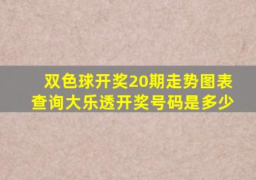 双色球开奖20期走势图表查询大乐透开奖号码是多少